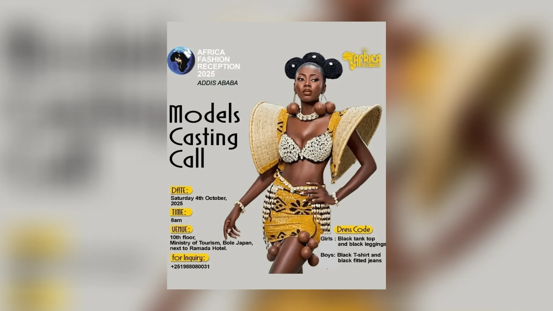 Africa Fashion Reception - Models casting call