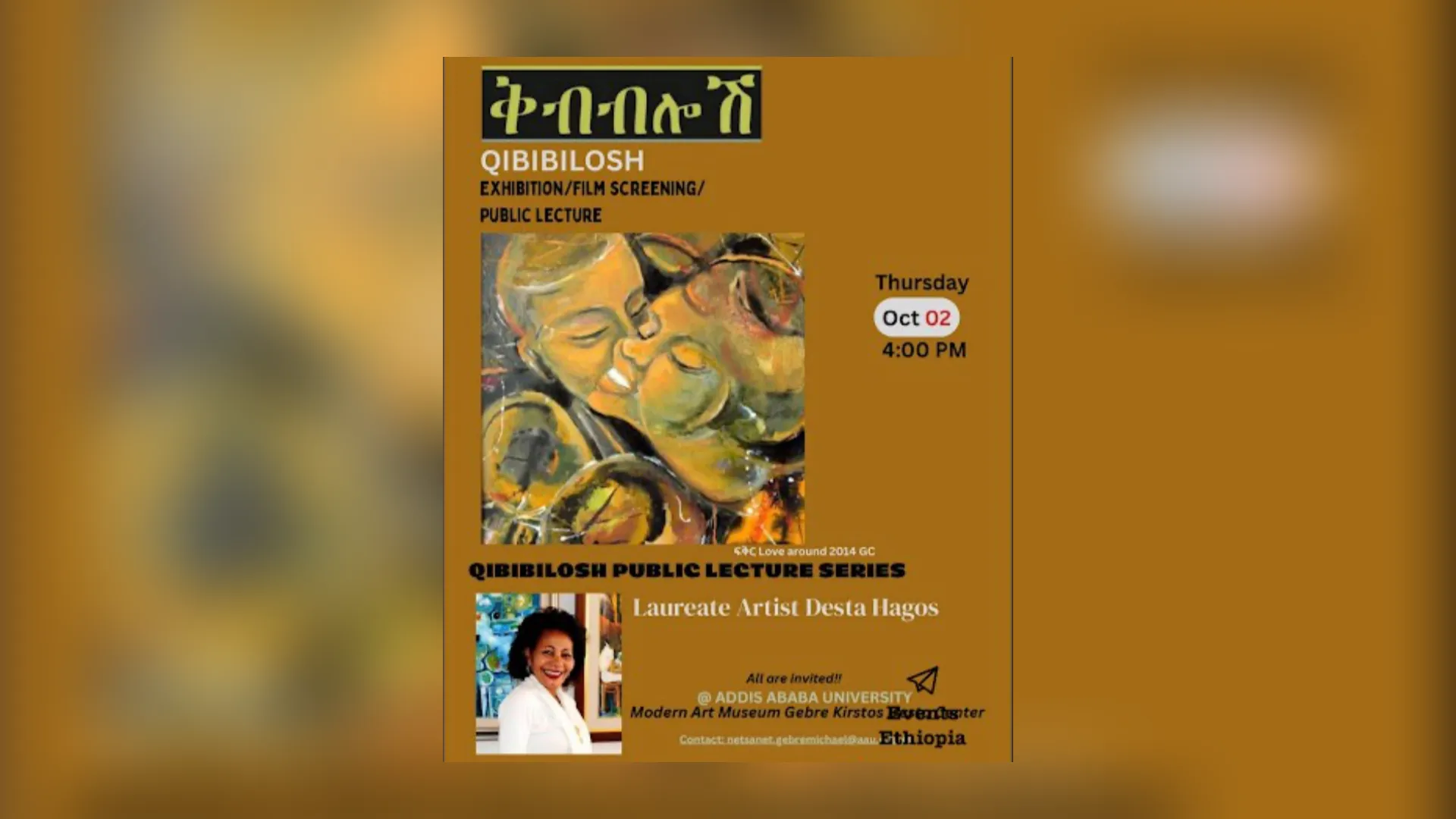 Qibibilosh Public lecture with Laureate Artist Desta Hagos