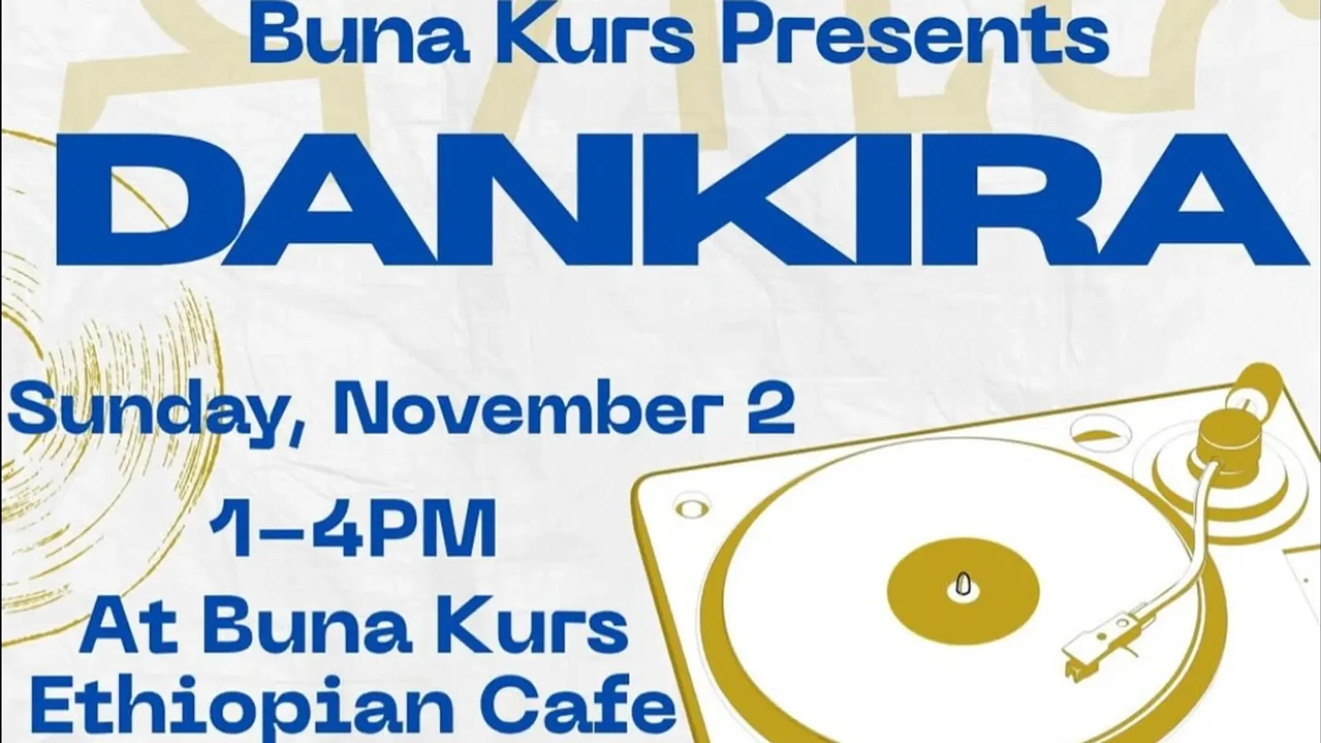 Ethiopian style brunch-day party on Sunday